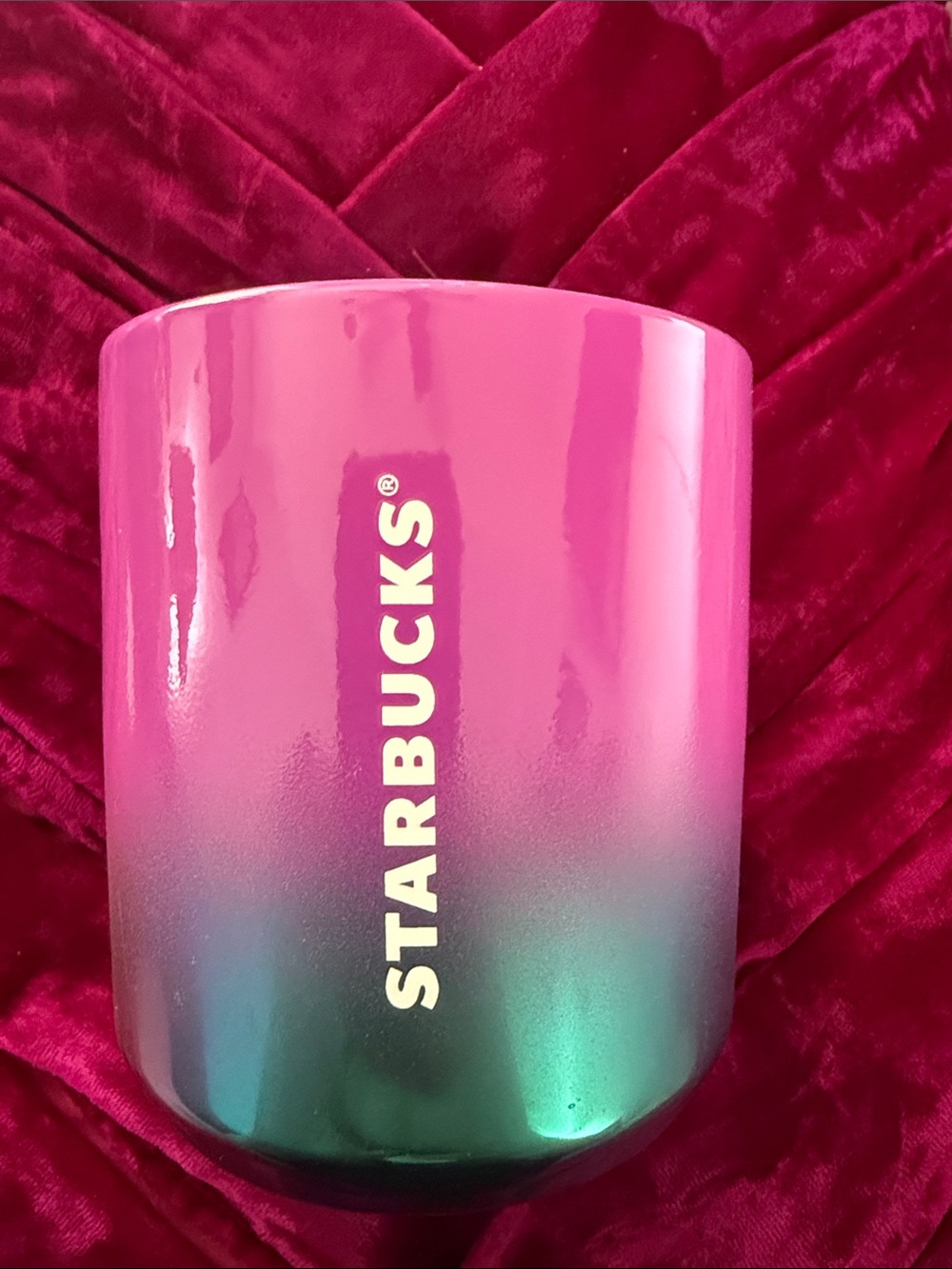 Starbucks Iridescent Rainbow Ceramic Short Mug